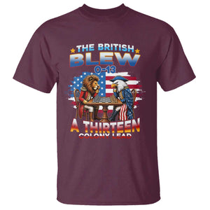 The British Blew A Thirteen Colony Lead 0-13 Lion vs Eagle T Shirt Chess Match Patriotic 4th of July Funny History Graphic