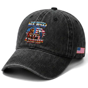 The British Blew A Thirteen Colony Lead 0-13 Lion vs Eagle Washed Cotton Baseball Cap Chess Match Patriotic 4th of July Funny History Graphic