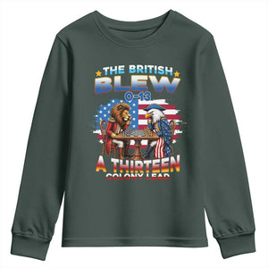 The British Blew A Thirteen Colony Lead 0-13 Lion vs Eagle Youth Sweatshirt Chess Match Patriotic 4th of July Funny History Graphic