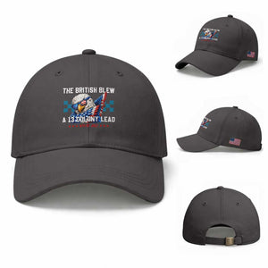 The British Blew A 13 Colony Lead Dabbing Eagle Baseball Cap Funny Patriotic 4th of July History Humor Graphic