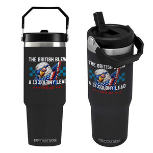 The British Blew A 13 Colony Lead Dabbing Eagle Flip Straw Tumbler Funny Patriotic 4th of July History Humor Graphic