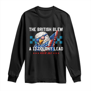 The British Blew A 13 Colony Lead Dabbing Eagle Long Sleeve Shirt Funny Patriotic 4th of July History Humor Graphic