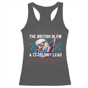 The British Blew A 13 Colony Lead Dabbing Eagle Racerback Tank Top Funny Patriotic 4th of July History Humor Graphic