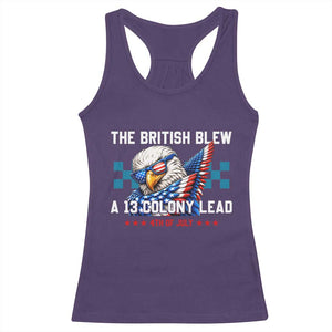 The British Blew A 13 Colony Lead Dabbing Eagle Racerback Tank Top Funny Patriotic 4th of July History Humor Graphic