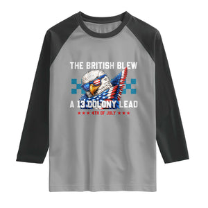 The British Blew A 13 Colony Lead Dabbing Eagle Raglan Shirt Funny Patriotic 4th of July History Humor Graphic