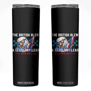 The British Blew A 13 Colony Lead Dabbing Eagle Skinny Tumbler Funny Patriotic 4th of July History Humor Graphic