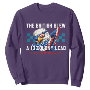 The British Blew A 13 Colony Lead Dabbing Eagle Sweatshirt Funny Patriotic 4th of July History Humor Graphic