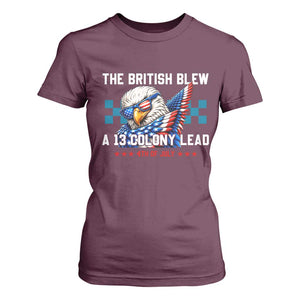 The British Blew A 13 Colony Lead Dabbing Eagle T Shirt For Women Funny Patriotic 4th of July History Humor Graphic