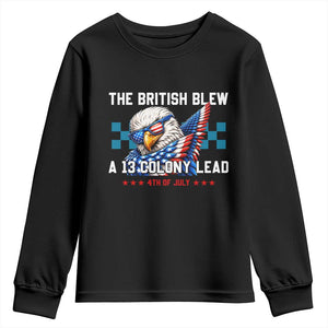 The British Blew A 13 Colony Lead Dabbing Eagle Youth Sweatshirt Funny Patriotic 4th of July History Humor Graphic