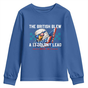 The British Blew A 13 Colony Lead Dabbing Eagle Youth Sweatshirt Funny Patriotic 4th of July History Humor Graphic