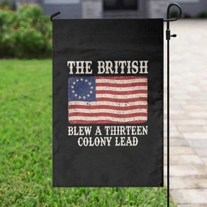 The British Blew A Thirteen Colony Lead Betsy Ross Flag Garden Flag Vintage Patriotic 4th of July History Graphic