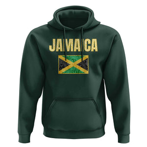 Retro Jamaica Hoodie Tropical Jamaican Flag TS02 Dark Forest Green Print Your Wear