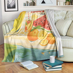 Sweet Summer Time Citrus Fruit Cocktails Poolside Beach Throw Blanket