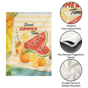 Sweet Summer Time Citrus Fruit Cocktails Poolside Beach Garden Flag