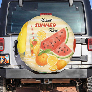 Sweet Summer Time Citrus Fruit Cocktails Poolside Beach Spare Tire Cover TS02 No hole Pastel Yellow Print Your Wear