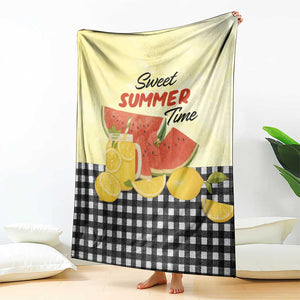 Sweet Summer Time Watermelon Lemon Mason Jar Gingham Throw Blanket Rustic Country Aesthetics TS02 Print Your Wear