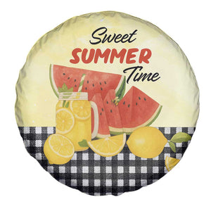 Sweet Summer Time Watermelon Lemon Mason Jar Gingham Spare Tire Cover Rustic Country Aesthetics TS02 Print Your Wear