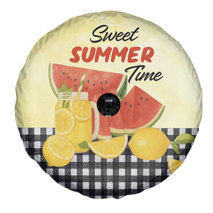 Sweet Summer Time Watermelon Lemon Mason Jar Gingham Spare Tire Cover Rustic Country Aesthetics TS02 Print Your Wear