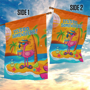 It’s 5 Somewhere Flamingo Tropical Beach Vacation Garden Flag Oasis Summer Vibes TS02 Print Your Wear