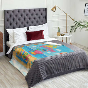 Welcome to Our Pool Floating Flamingo Tropical Throw Blanket Oasis Summer Vibes Beach Vacation TS02 Print Your Wear