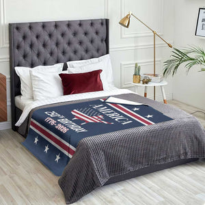 America 250th Birthday 1776 2026 Patriotic USA Map Throw Blanket Red White Blue 4th of July Independence Celebration TS02 Print Your Wear