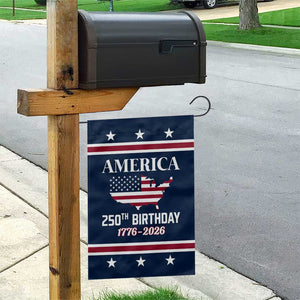 America 250th Birthday 1776 2026 Patriotic USA Map Garden Flag Red White Blue 4th of July Independence Celebration TS02 Print Your Wear