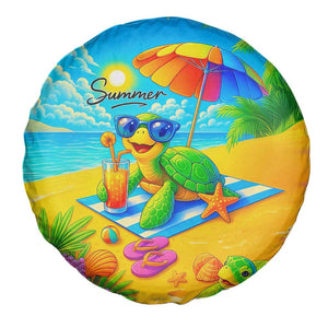 Summer Sea Turtle Drinking Cocktail Spare Tire Cover Beach Paradise Oasis Vacation TS02 Print Your Wear