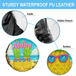 Aloha Sunglasses Pineapples Tropical Hawaii Spare Tire Cover Beach Vacation Oasis Summer Vibes TS02 Print Your Wear