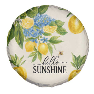 Hello Sunshine Watercolor Lemons and Hydrangeas Floral Spare Tire Cover TS02 Print Your Wear