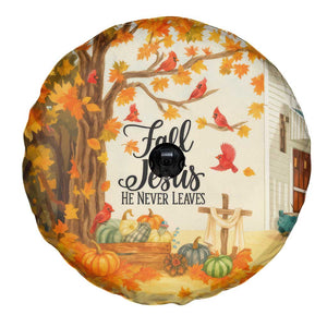 Fall for Jesus He Never Leaves Autumn Church and Pumpkins Spare Tire Cover TS02 Print Your Wear