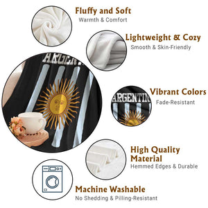 Argentina Sun of May Flag Retro Graphic Throw Blanket Patriotic Argentine Heritage Pride Souvenir TS02 Print Your Wear