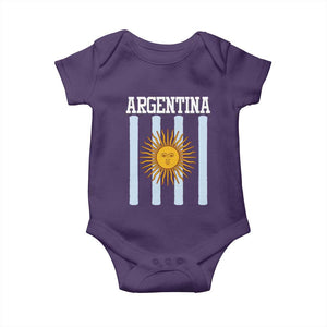 Argentina Sun of May Flag Retro Graphic Baby Onesie Patriotic Argentine Heritage Pride Souvenir TS02 Purple Print Your Wear