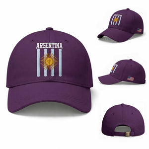 Argentina Sun of May Flag Retro Graphic Baseball Cap Patriotic Argentine Heritage Pride Souvenir TS02 Baseball Cap Universal Fit Purple Print Your Wear