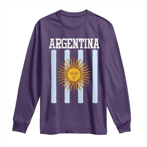 Argentina Sun of May Flag Retro Graphic Long Sleeve Shirt Patriotic Argentine Heritage Pride Souvenir TS02 Purple Print Your Wear