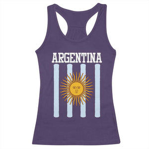 Argentina Sun of May Flag Retro Graphic Racerback Tank Top Patriotic Argentine Heritage Pride Souvenir TS02 Purple Print Your Wear