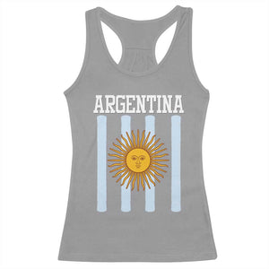 Argentina Sun of May Flag Retro Graphic Racerback Tank Top Patriotic Argentine Heritage Pride Souvenir TS02 Sport Gray Print Your Wear