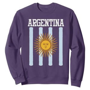 Argentina Sun of May Flag Retro Graphic Sweatshirt Patriotic Argentine Heritage Pride Souvenir TS02 Purple Print Your Wear