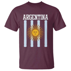 Argentina Sun of May Flag Retro Graphic T Shirt Patriotic Argentine Heritage Pride Souvenir TS02 Maroon Print Your Wear