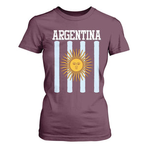 Argentina Sun of May Flag Retro Graphic T Shirt For Women Patriotic Argentine Heritage Pride Souvenir TS02 Maroon Print Your Wear