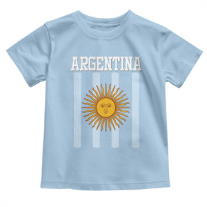 Argentina Sun of May Flag Retro Graphic Toddler T Shirt Patriotic Argentine Heritage Pride Souvenir TS02 Light Blue Print Your Wear