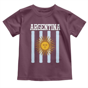 Argentina Sun of May Flag Retro Graphic Toddler T Shirt Patriotic Argentine Heritage Pride Souvenir TS02 Maroon Print Your Wear