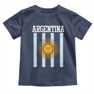 Argentina Sun of May Flag Retro Graphic Toddler T Shirt Patriotic Argentine Heritage Pride Souvenir TS02 Navy Print Your Wear