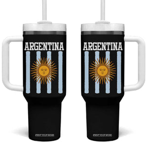 Argentina Sun of May Flag Retro Graphic Tumbler With Handle Patriotic Argentine Heritage Pride Souvenir TS02 One Size: 40 oz Black Print Your Wear