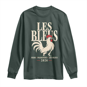 Les Bleus France Soccer Retro Rooster Graphic Long Sleeve Shirt Proud Passionate French Pride Vintage Football Fans Gear TS02 Dark Forest Green Print Your Wear