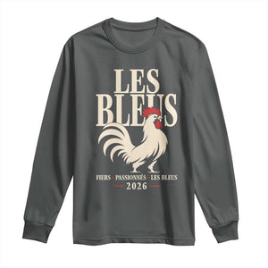 Les Bleus France Soccer Retro Rooster Graphic Long Sleeve Shirt Proud Passionate French Pride Vintage Football Fans Gear TS02 Dark Heather Print Your Wear