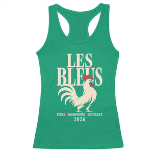 Les Bleus France Soccer Retro Rooster Graphic Racerback Tank Top Proud Passionate French Pride Vintage Football Fans Gear TS02 Irish Green Print Your Wear