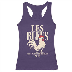 Les Bleus France Soccer Retro Rooster Graphic Racerback Tank Top Proud Passionate French Pride Vintage Football Fans Gear TS02 Purple Print Your Wear