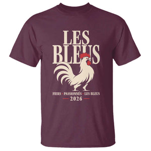 Les Bleus France Soccer Retro Rooster Graphic T Shirt Proud Passionate French Pride Vintage Football Fans Gear TS02 Maroon Print Your Wear