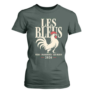 Les Bleus France Soccer Retro Rooster Graphic T Shirt For Women Proud Passionate French Pride Vintage Football Fans Gear TS02 Dark Forest Green Print Your Wear