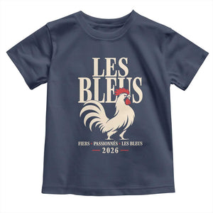 Les Bleus France Soccer Retro Rooster Graphic Toddler T Shirt Proud Passionate French Pride Vintage Football Fans Gear TS02 Navy Print Your Wear
